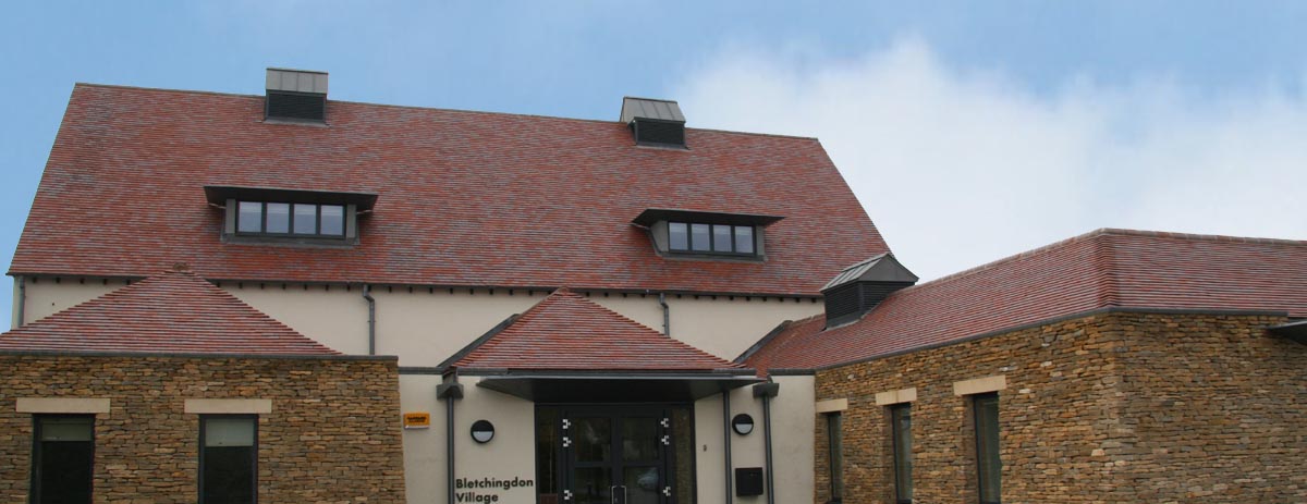 Bletchingdon School Red Blue commercial quality clay tiles