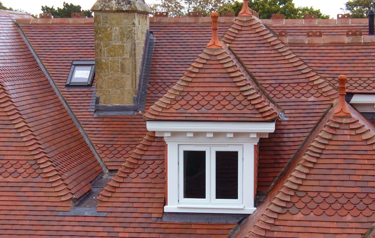 Dreadnought brown antique tile restore the roof on Shanklin Manor