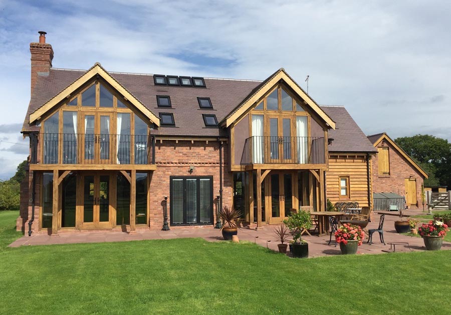 Blue Brindle tiles on a passive solar self build in Cheshire