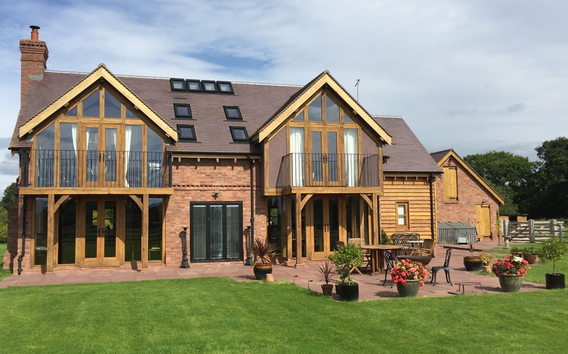 Blue Brindle tiles on a passive solar self build in Cheshire