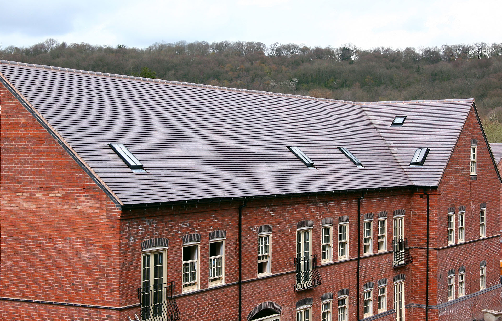 Blue brindle clay tiles at Jackfield Ironbridge