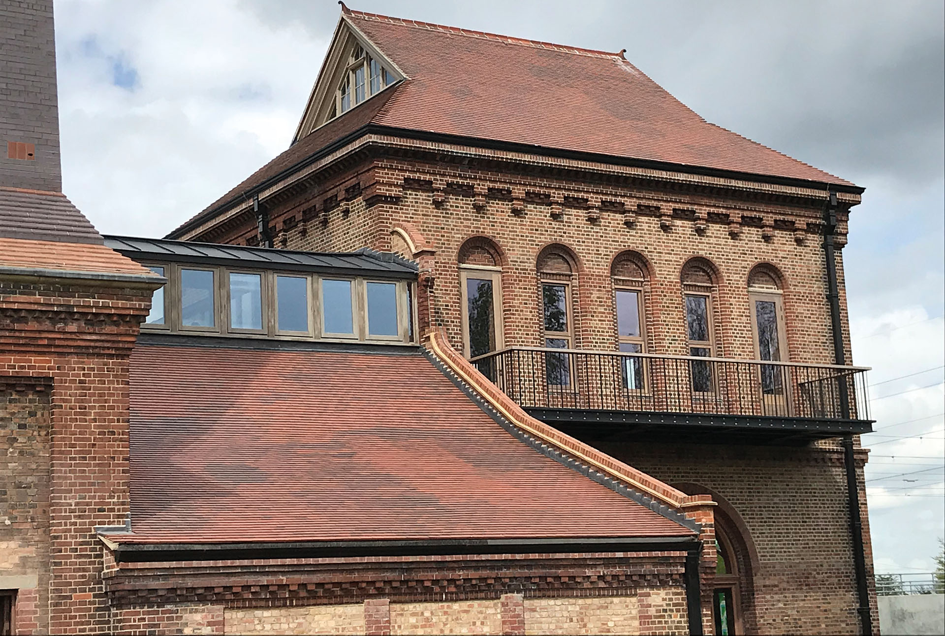 Brown Antique tiles at Walthamstow Wetlands