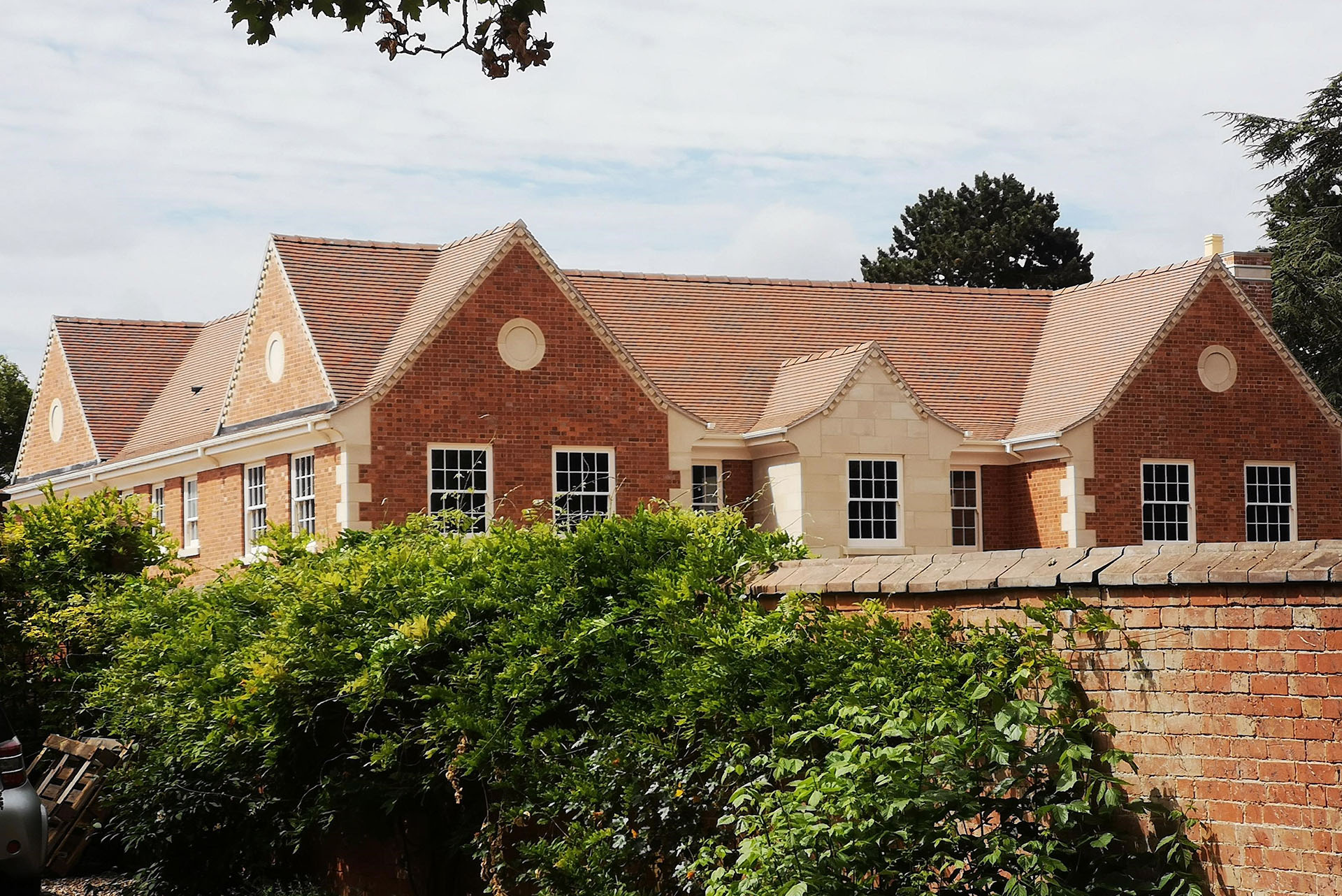 Country brown rustic tiles on a self build house near Nottingham
