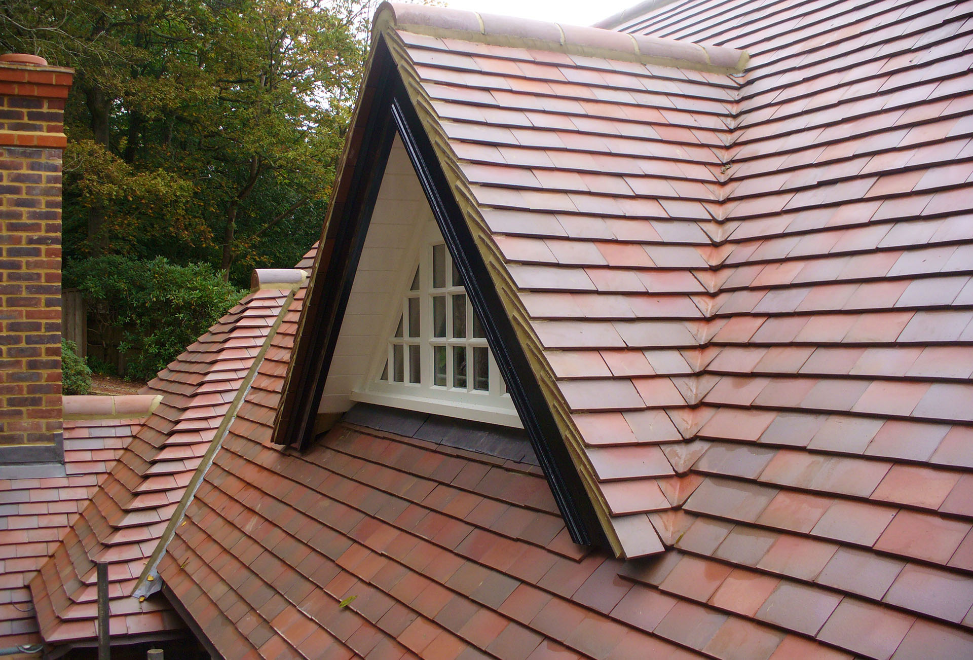 Dreadnought Brown Antique smooth tiles on a new extension