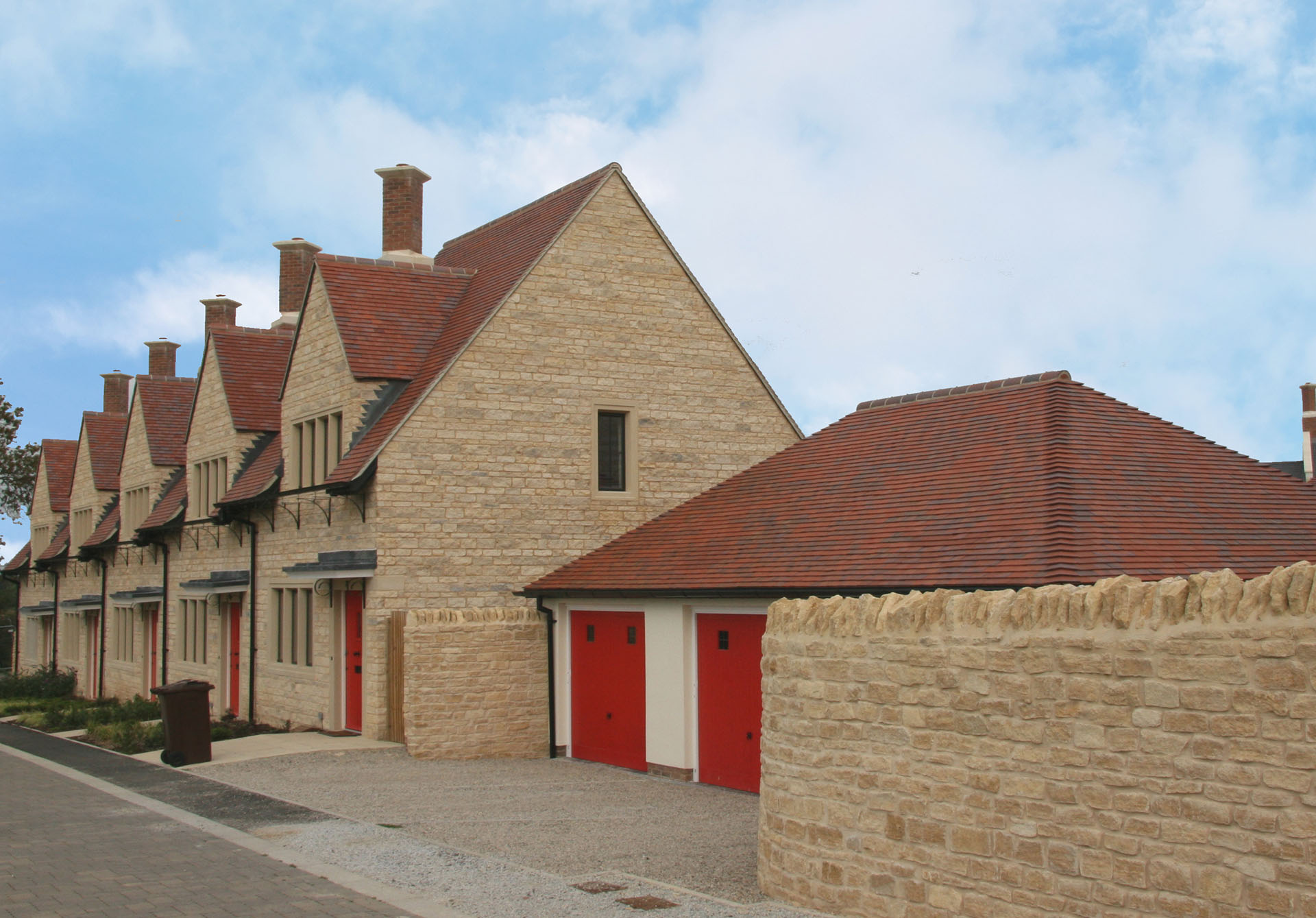 Dreadnought Redblue tiles at Dutchy Field Bletchingdon