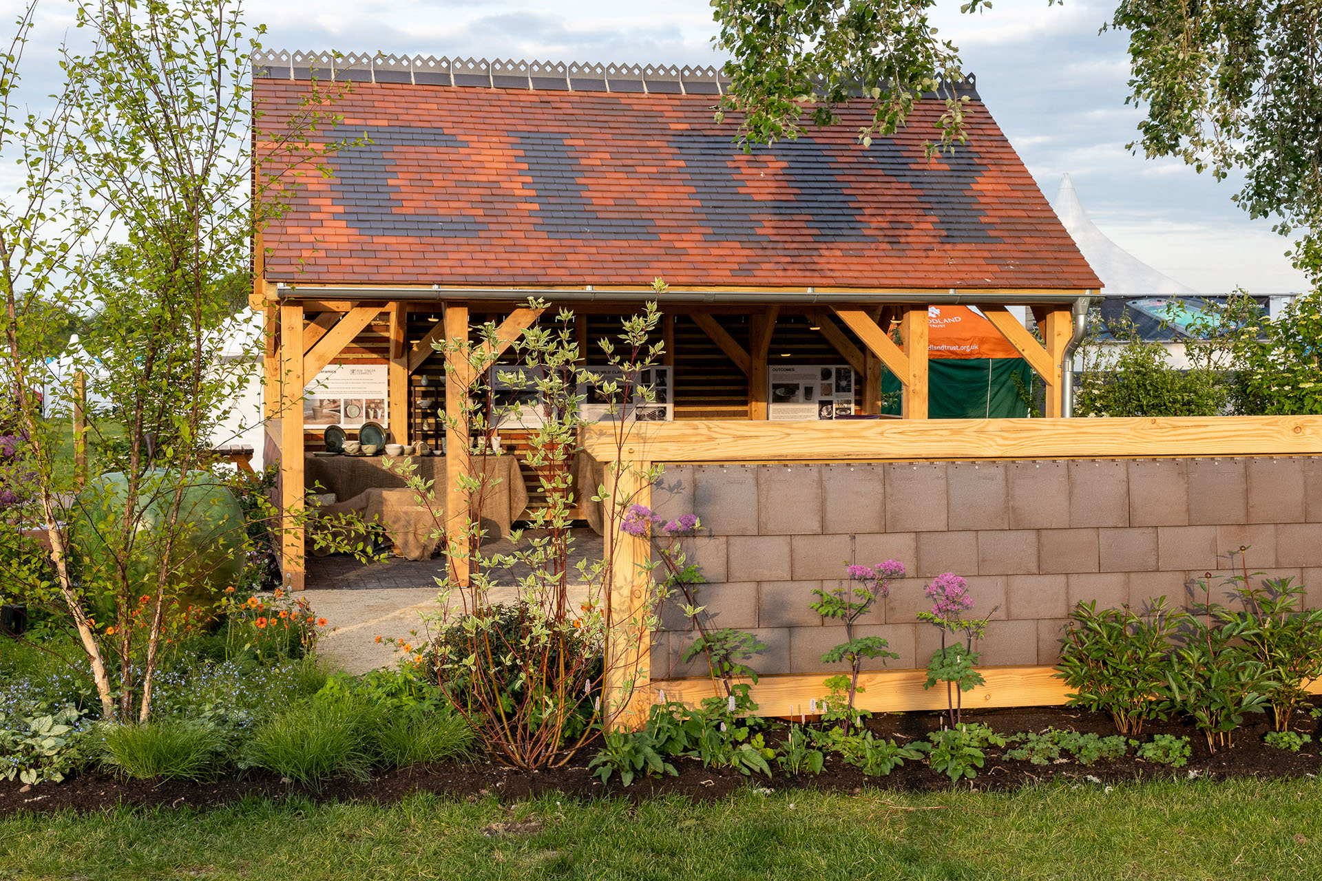 Dreadnought clay tiles on show at the Clay Feature Garden at RHS Malvern 2026