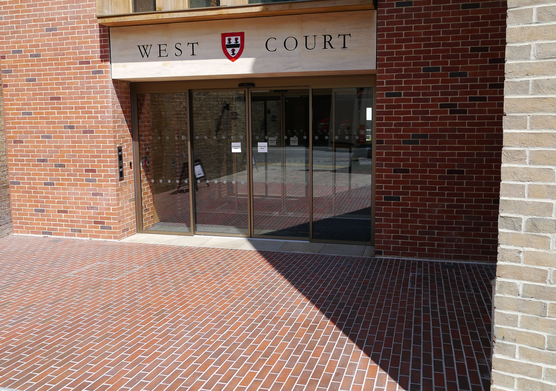 Light multi quarry tiles at Jesus College Cambridge