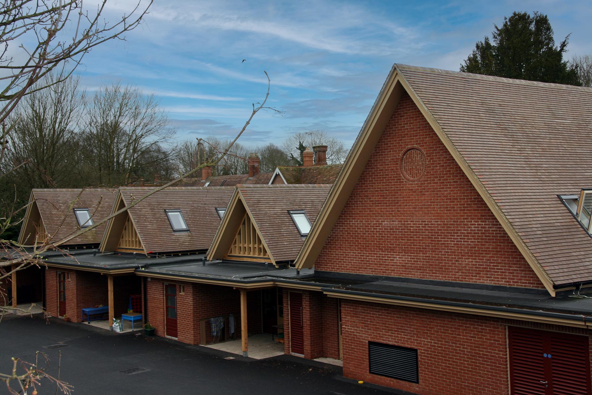 Mitcheldever School with brown brindle clay roof tiles