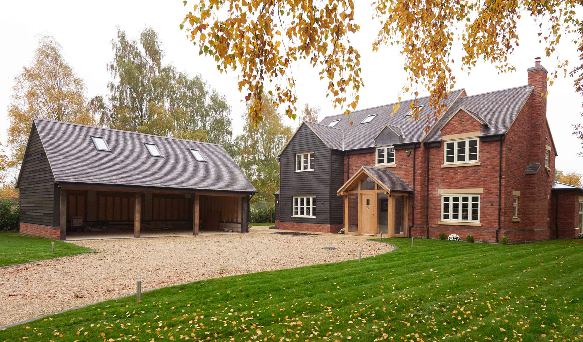 Mixed colour 70 staffs blue 30 dark heather at a self build in Oxfordshire