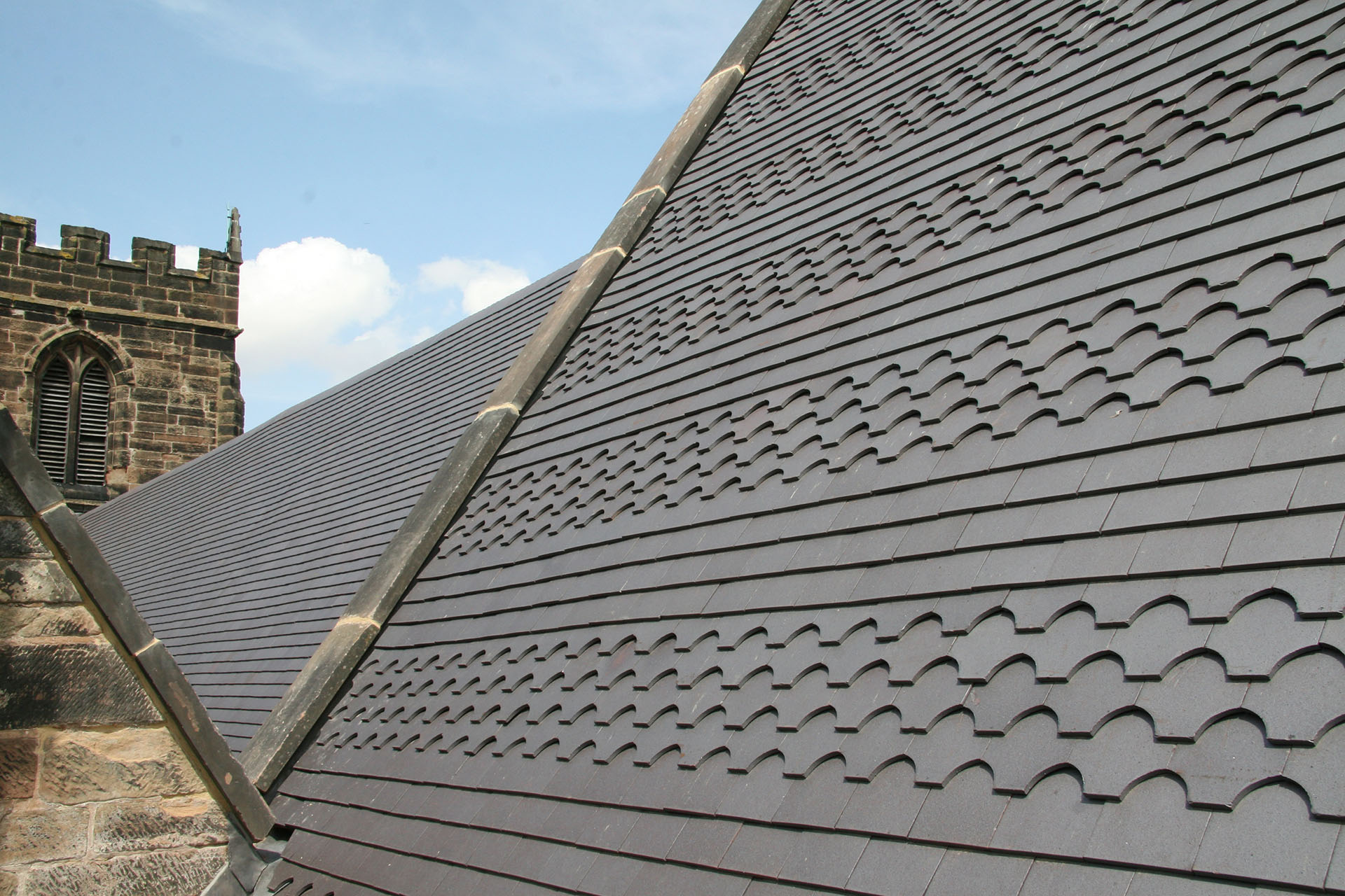 Parapet abutment and secret gutter on the Chancel at St Marys Bushbury