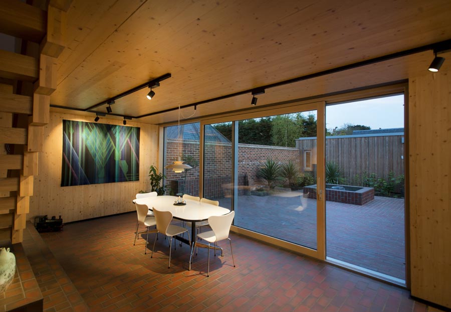 Passivhaus in Hampshire dark and Light Multi quarry tiles