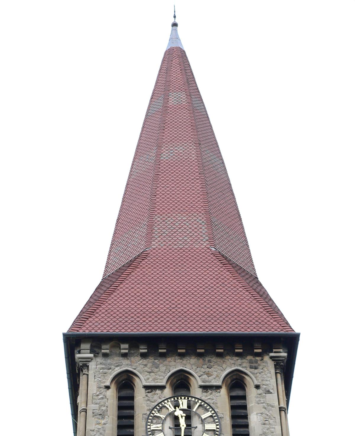Plum Red tiles with bands of ornamental Country Brown