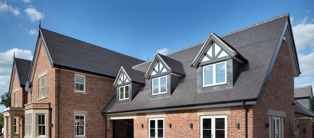 Staffs Blue rustic clay roof tiles on a Victorian self build home