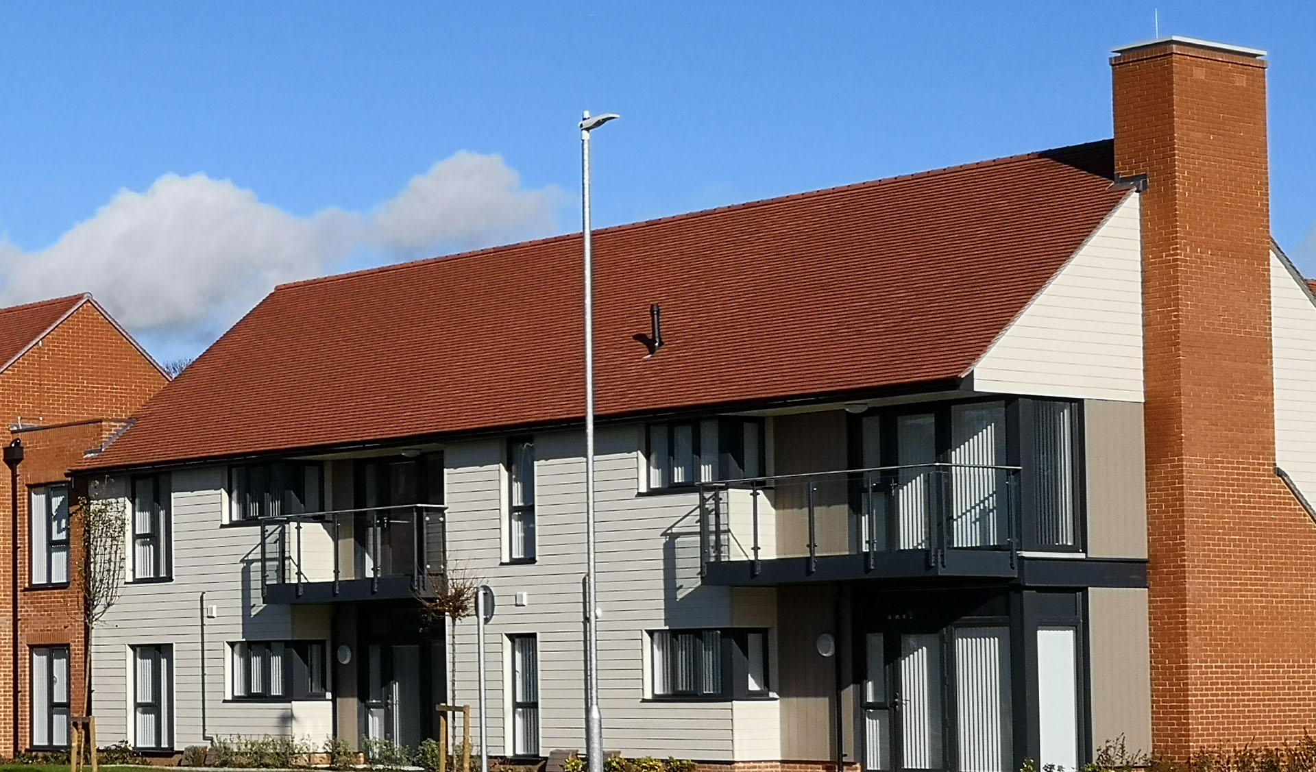 Staffs red rustic tiles on a new retirement home
