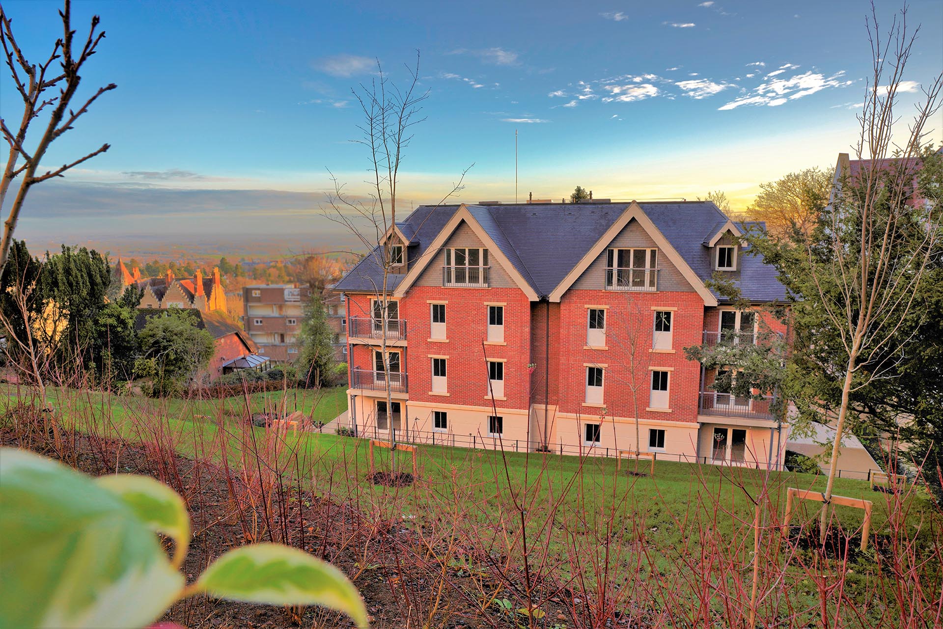 Vines Court Audley in Malvern with Staffs blue tiles