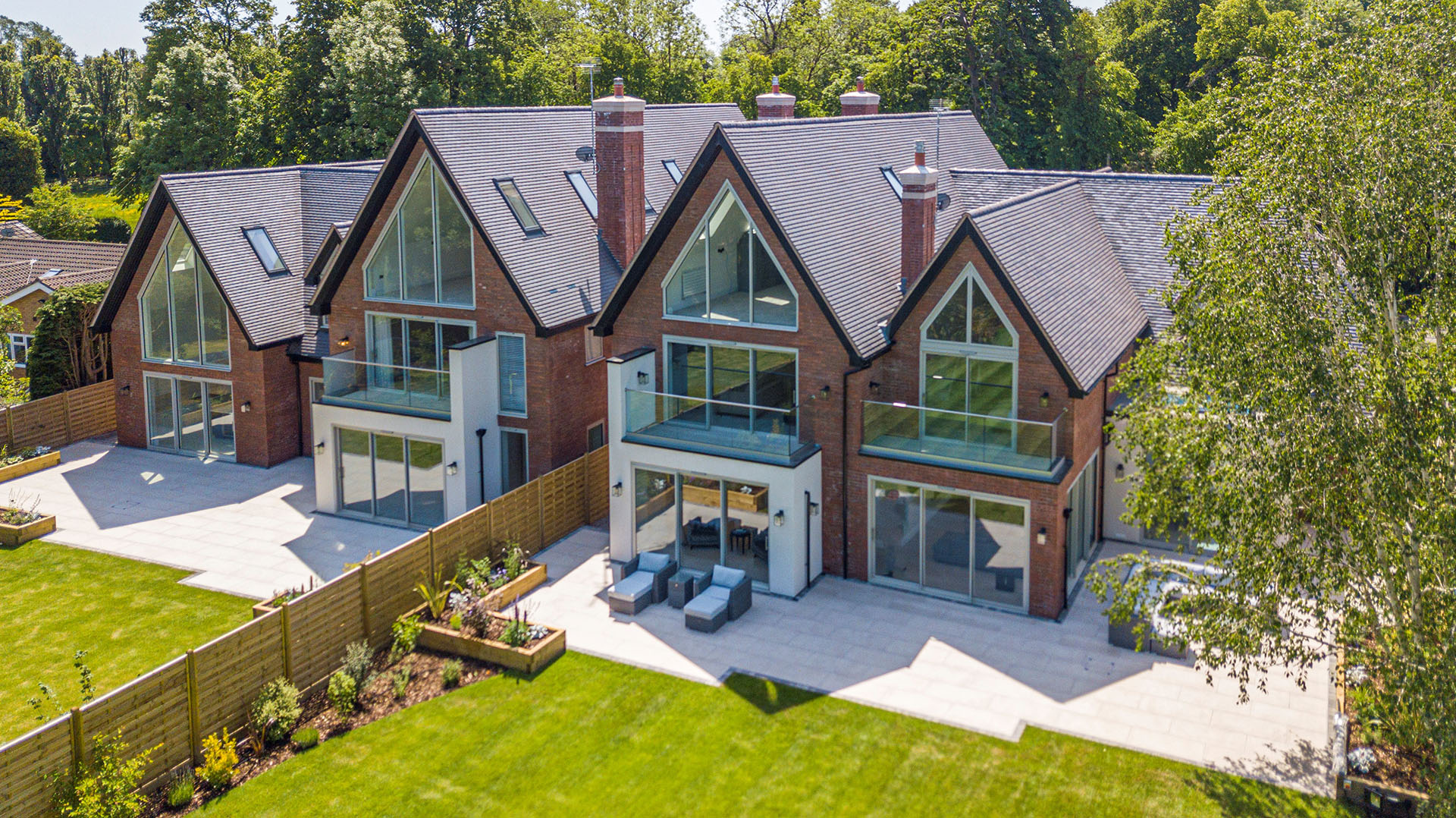 a luxury small development by Sharp Homes with Staffs blue sanded tiles