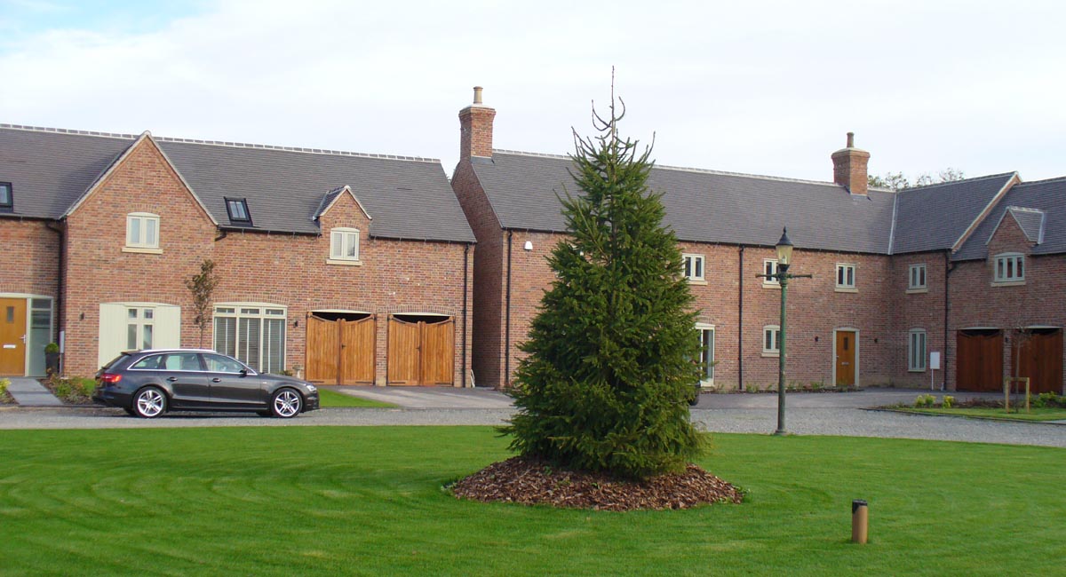 a small new development with Staffordshire blue clay tiles