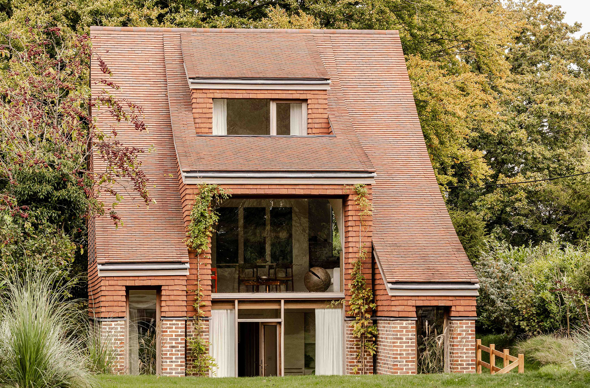 brown antique rustic tiles at RIBA award winning Clay Rise