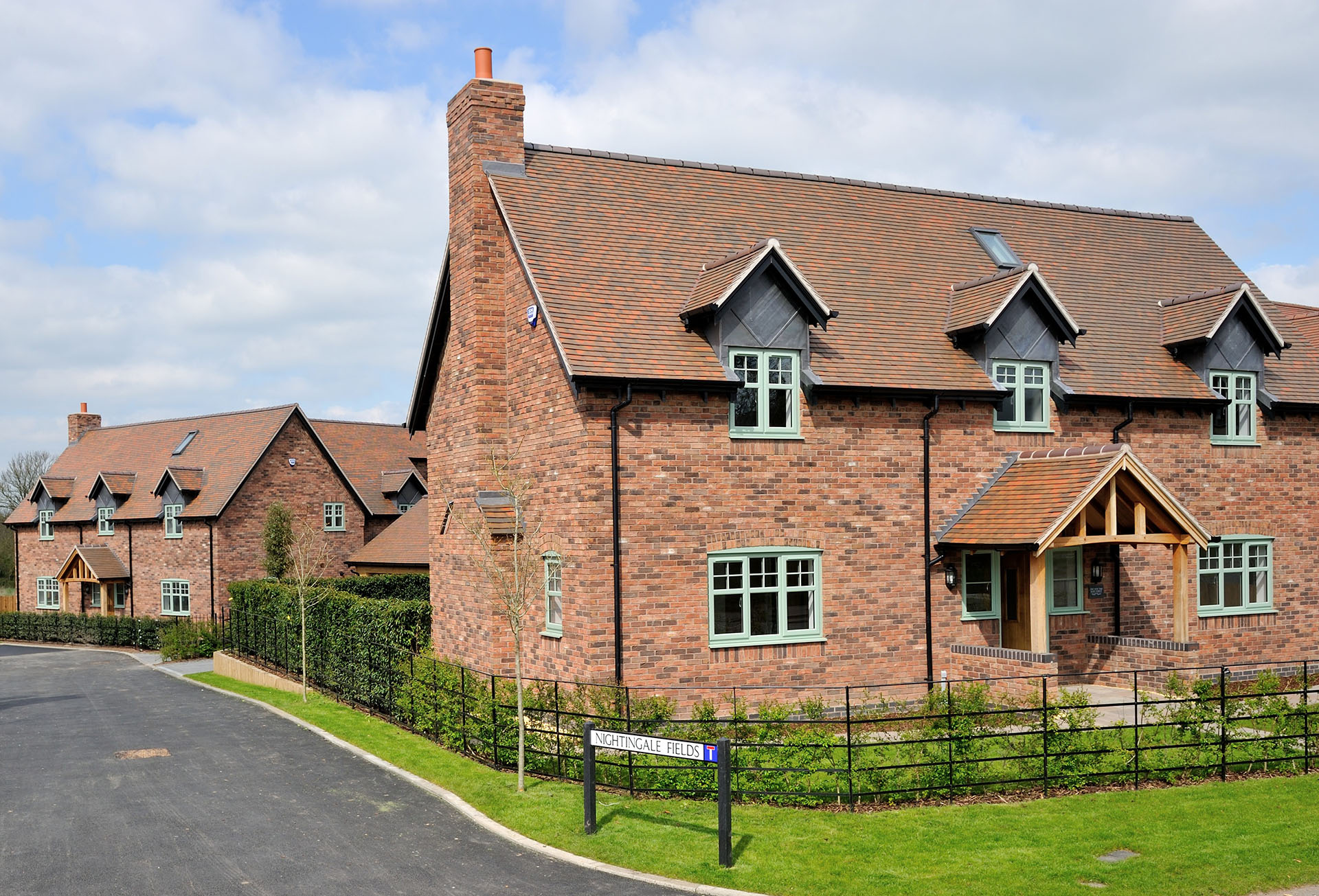 brown brindle tiles at the Firs a development by Hagley Homes