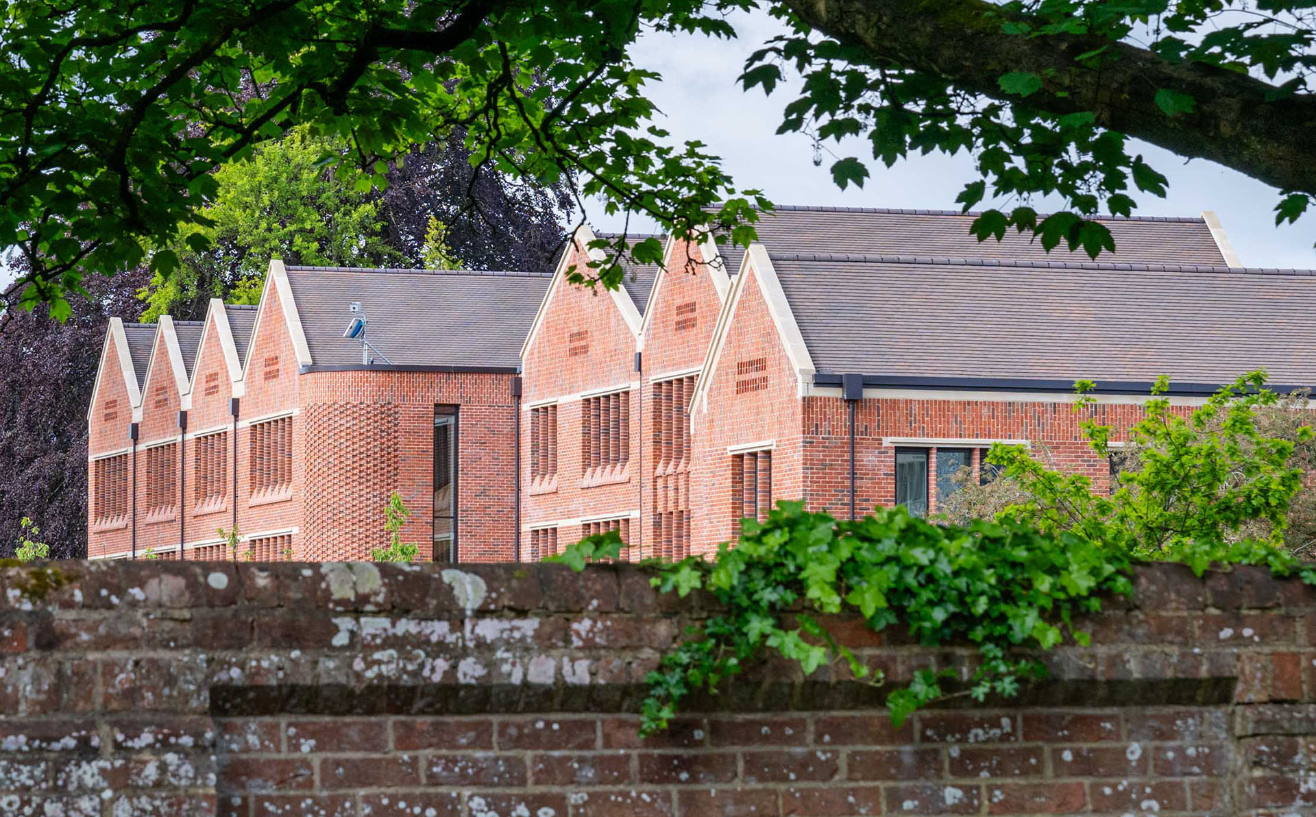 brown heather rustic tiles at new boading houses Winchester College