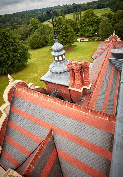 New roof for Athlone House in Hampstead with Staffordshire red and ornamental spade and fishtail tiles
