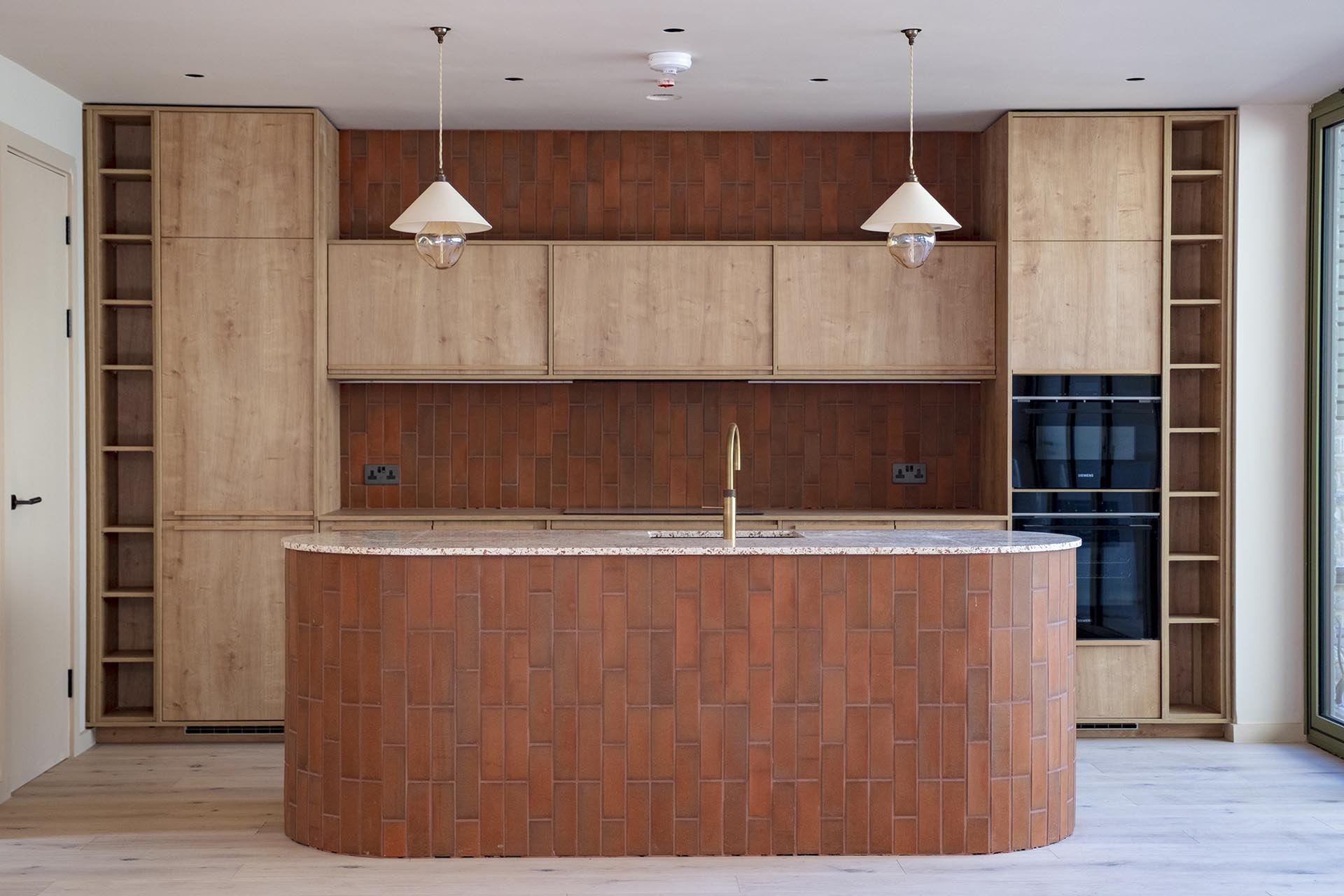 light multi 65mm quarry tiles at the new house at Seam in Dalston by Artform Group
