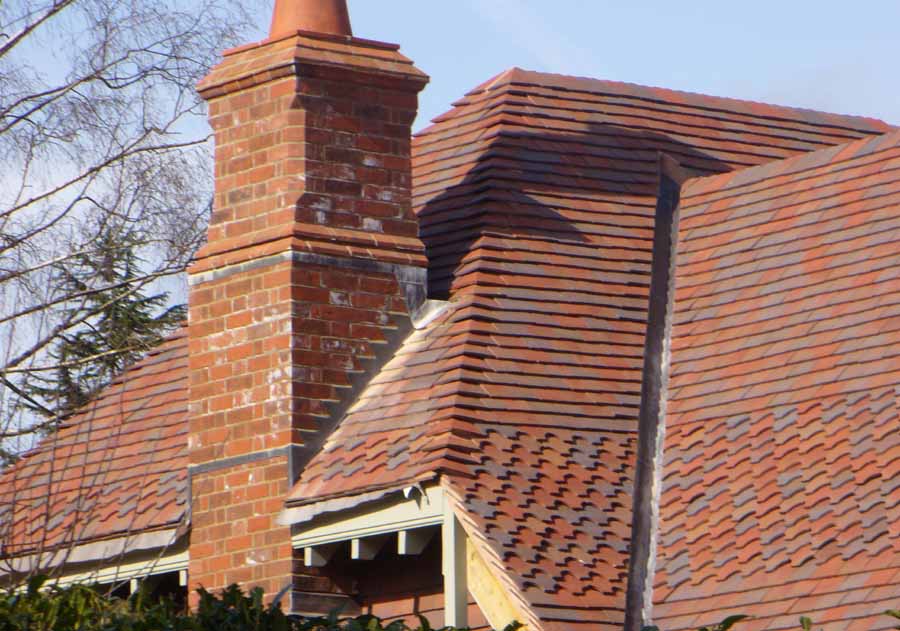 mixed colour classic handmade clay roof tiles with ornamentals
