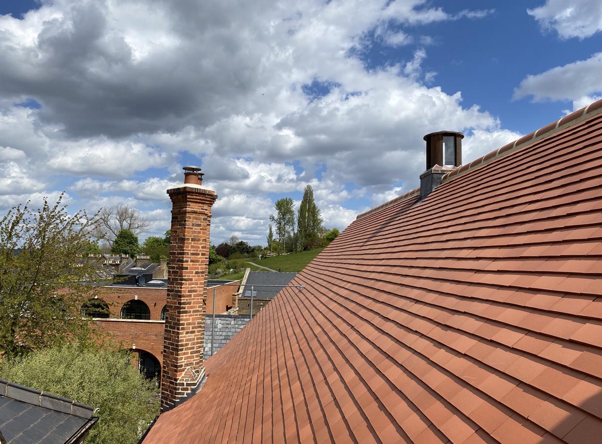 new plum red tiles give new life to a listed building in Harrow