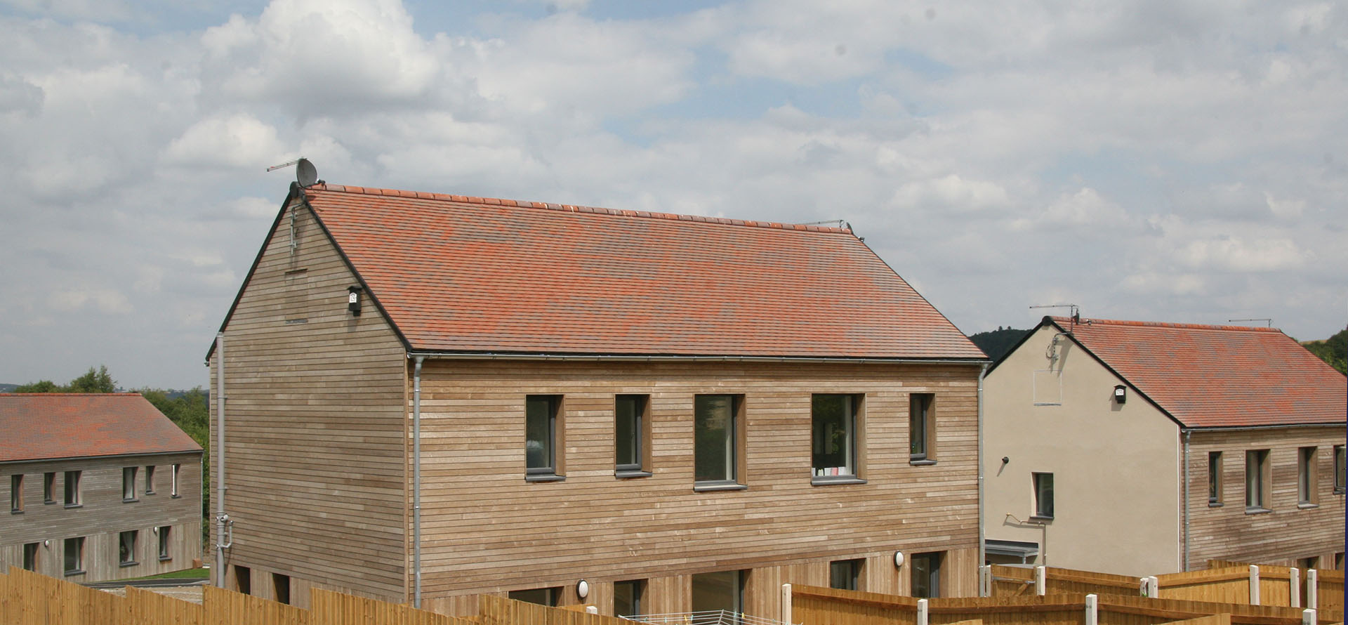 passivhaus project in shropshire brown antique rustic tiles