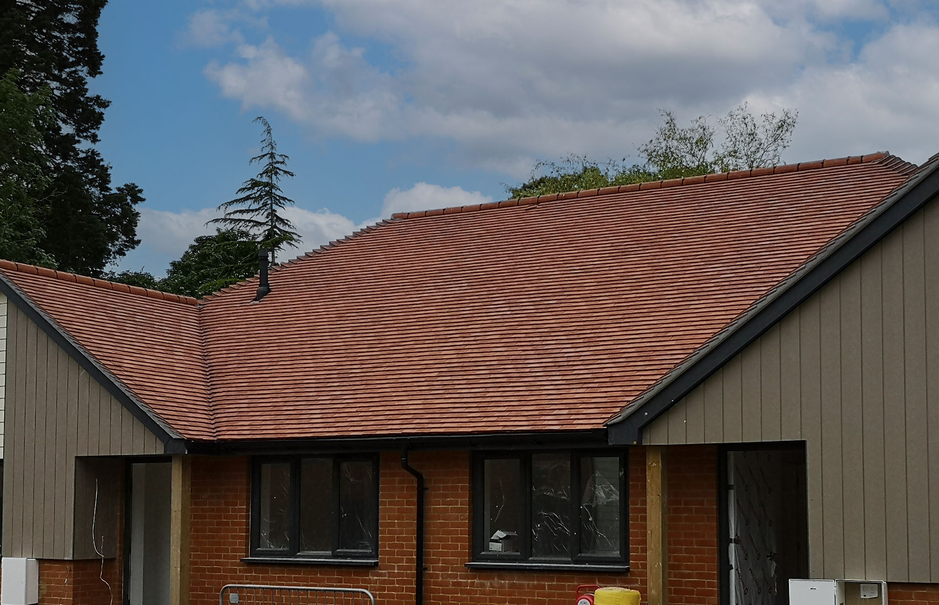 red rustic tiles at a new retirement home in the South
