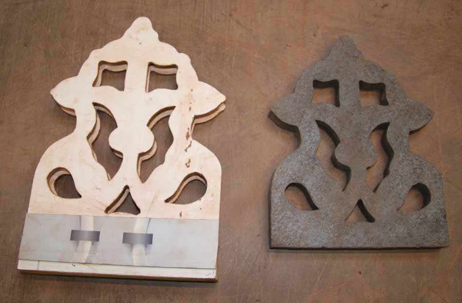 slotted rolltop ridge insert and the pattern used to create it
